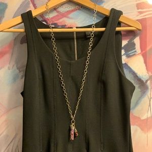 Gemstone Metal Long Necklace Live Inspired Charm